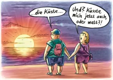 25027006 - Postkarte Küsten Cartoons "Küsste oder watt…"