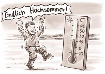 25027027 - Postkarte Küsten Cartoons "Hochsommer"