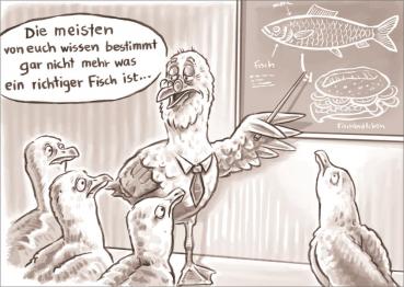 25027028 - Postkarte Küsten Cartoons "Richtiger Fisch"