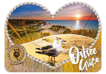 25033001 - Formpostkarte Herz "Ostsee Grüße"