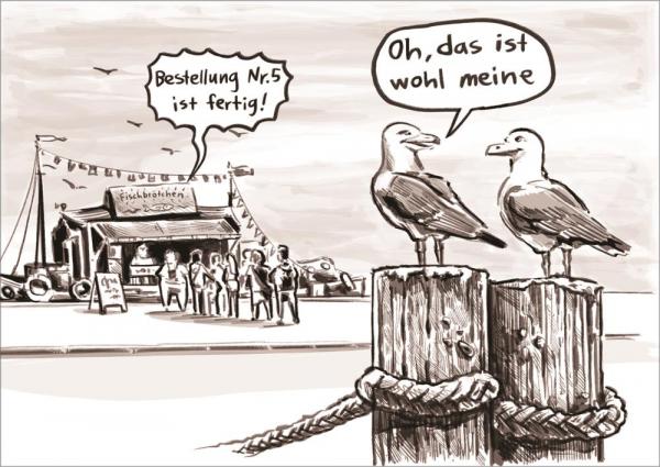 25027024 - Postkarte Küsten Cartoons "Bestellung Nr. 5"