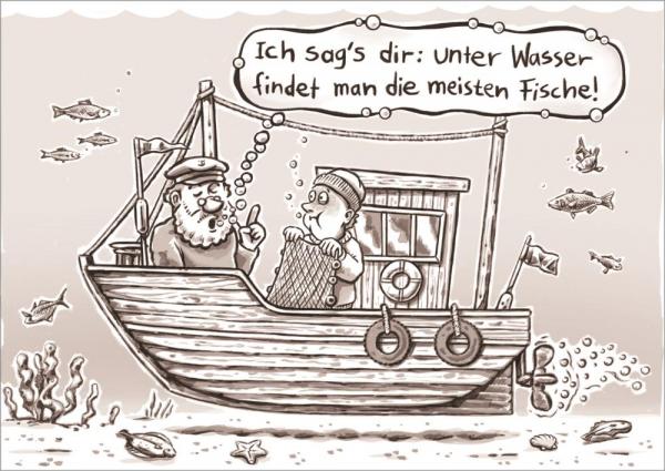 25027029 - Postkarte Küsten Cartoons "Unter Wasser"