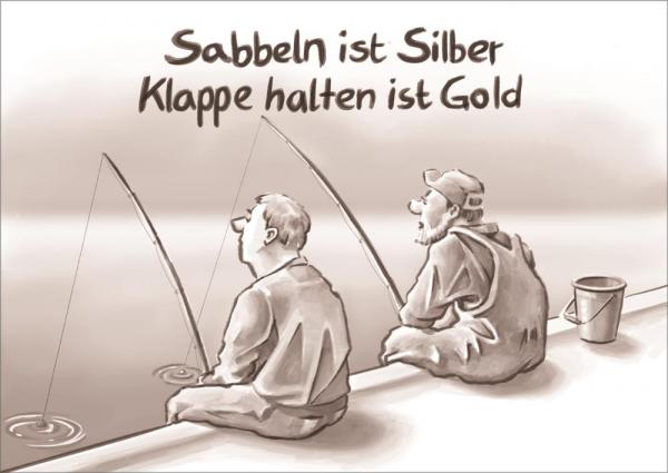 25027032 - Postkarte Küsten Cartoons "Klappe halten ist Gold"