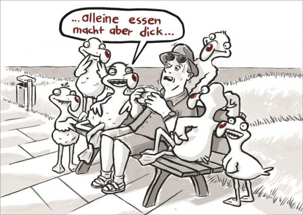 25028007 - Postkarte Norbert "Alleine essen macht dick"